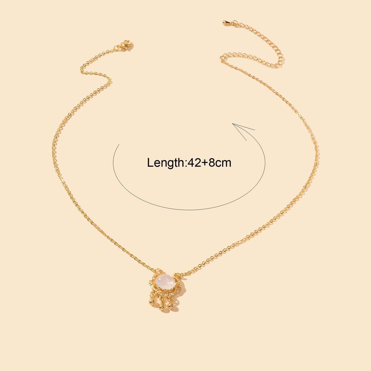 Collar Dorado con Ópalo y Colgante de Candado Texturizado – Regalo para Mejor Amiga