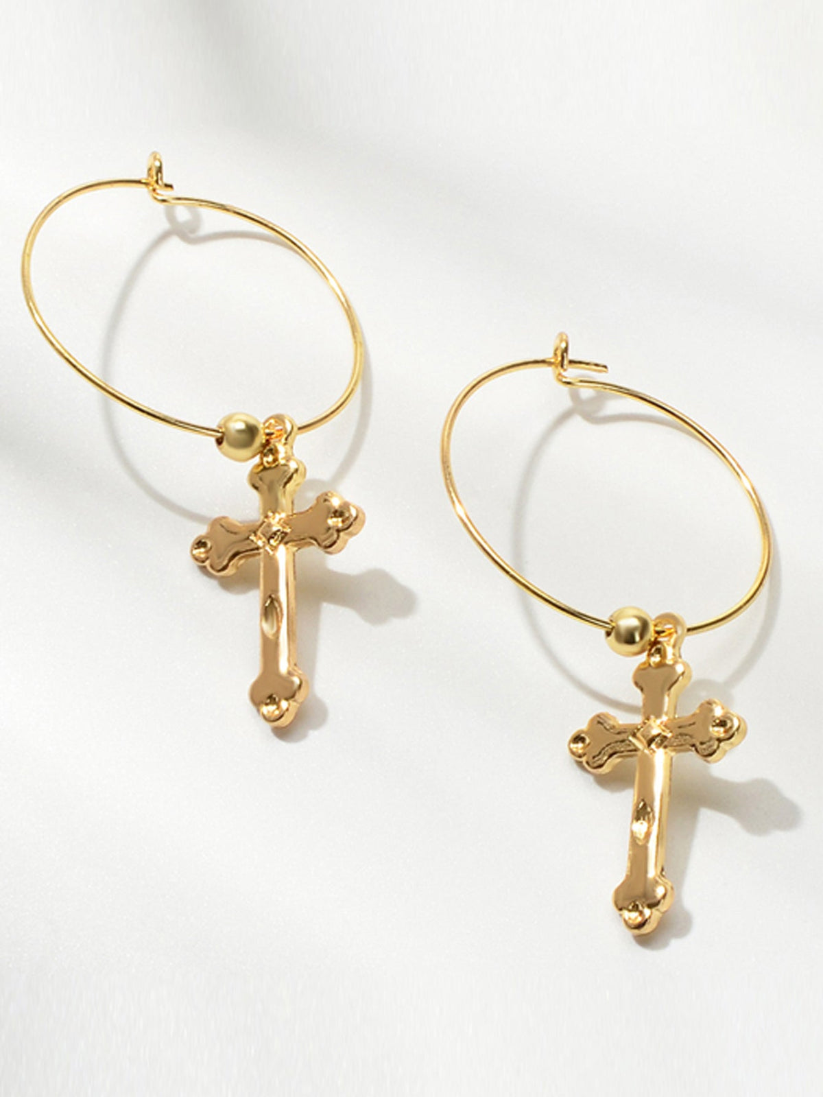 Steampunk Cross Charm Circle Hoop Earrings Goth Hip Hop Party Decoration Jewelry